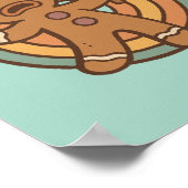 Cute Gingy Gingerbread Christmas Postcard Poster (Ecke)