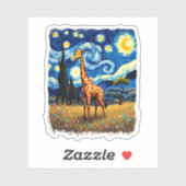 Cute Giraffe Africa - Starry Night T-Shirt Aufkleber (Blatt)