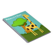 Cute Giraffe and Tree Art Personalised Notizblock (Rechte Seite)