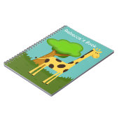 Cute Giraffe and Tree Art Personalised Notizblock (Linke Seite)