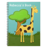 Cute Giraffe and Tree Art Personalised Notizblock (Vorderseite)