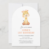 Cute Giraffe arch 1st birthday invitation Einladung (Vorderseite)