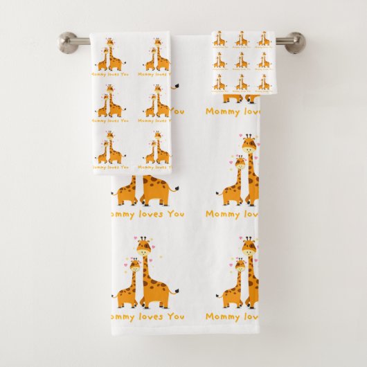Cute Giraffe - Bathroom Towel Set (Insitu)