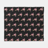 Cute Giraffe Blowing Pink Bubble Gum Sunglasses  Fleecedecke (Vorderseite (Horizontal))