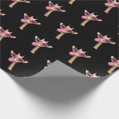 Cute Giraffe Blowing Pink Bubble Gum Sunglasses  Geschenkpapier (Ecke)