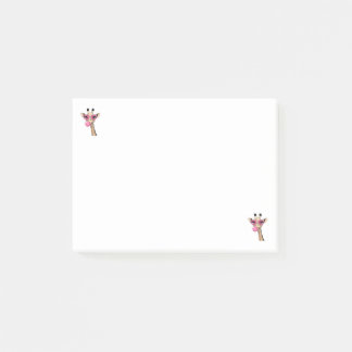 Cute Giraffe Blowing Pink Bubble Gum Sunglasses  Post-it Klebezettel