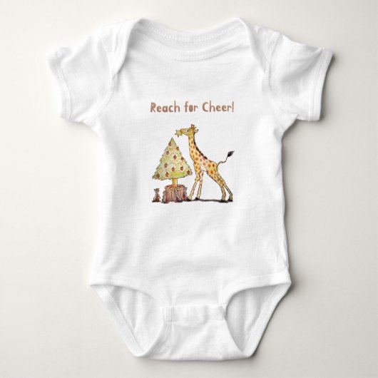 Cute Giraffe Christmas – Hand-Drawn Art Baby Strampler (Vorderseite)