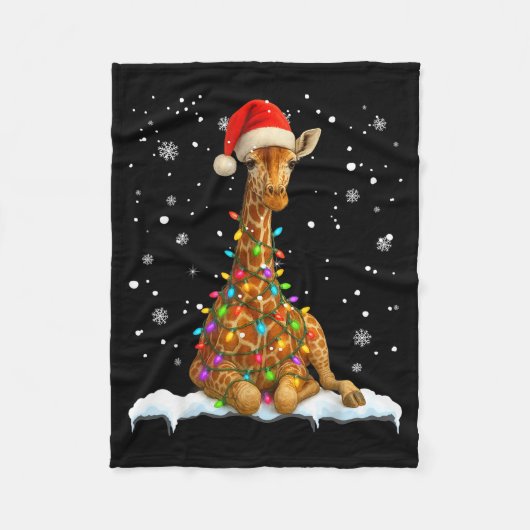 Cute Giraffe Christmas Light Funny Giraffe Lover X Fleecedecke (Vorderseite)