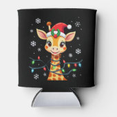 Cute Giraffe Christmas Lights Santa Hat Xmas Pajam Dosenkühler (Vorderseite)