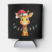 Cute Giraffe Christmas Lights Santa Hat Xmas Pajam Dosenkühler (Vorderseite)