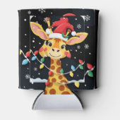 Cute Giraffe Christmas Lights Santa Hat Xmas Pajam Dosenkühler (Vorderseite)
