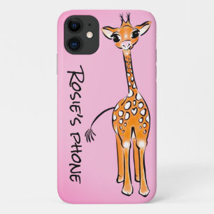 Cute Giraffe drawing, safari animals Case-Mate iPhone Hülle