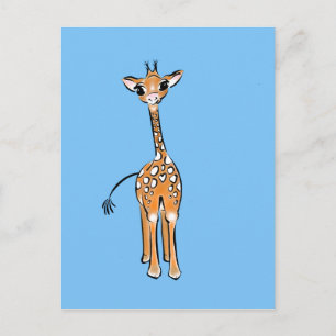 Cute Giraffe drawing, safari animals Postkarte