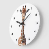 Cute giraffe face große wanduhr (Winkel)