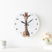 Cute giraffe face große wanduhr (Zuhause)