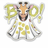 Cute Giraffe Ghost Costume with BOO! Classic T-Shi Aufkleber (Vorderseite)