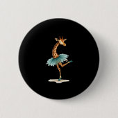 Cute giraffe in a tutu dancing as a ballerina, gif button (Vorderseite)
