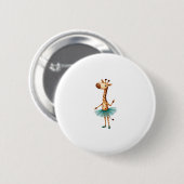 Cute giraffe in a tutu dancing as a ballerina, gif button (Vorne & Hinten)