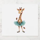 Cute giraffe in a tutu dancing as a ballerina, gif schaumweinetikett (Einzelnes Label)