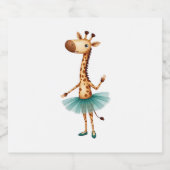 Cute giraffe in a tutu dancing as a ballerina, gif schaumweinetikett (Einzelnes Label)
