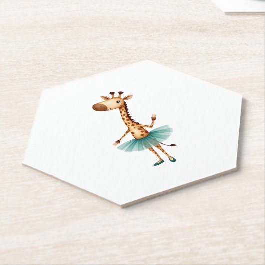 Cute giraffe in a tutu dancing as a ballerina, gif untersetzer (angewinkelt)