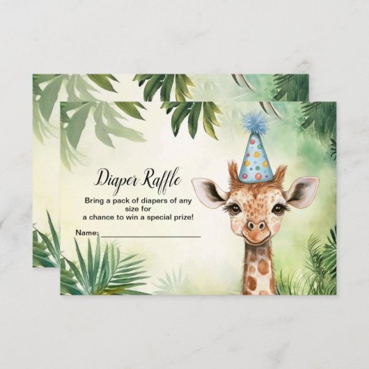Cute Giraffe Jungle Baby Shower Party Beautiful Begleitkarte (Vorne/Hinten)