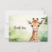 Cute Giraffe Jungle Baby Shower Party Beautiful Dankeskarte (Vorderseite)