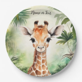 Cute Giraffe Jungle Baby Shower Party Beautiful Pa Pappteller