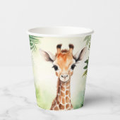 Cute Giraffe Jungle Baby Shower Party Beautiful Pappbecher (Rückseite)