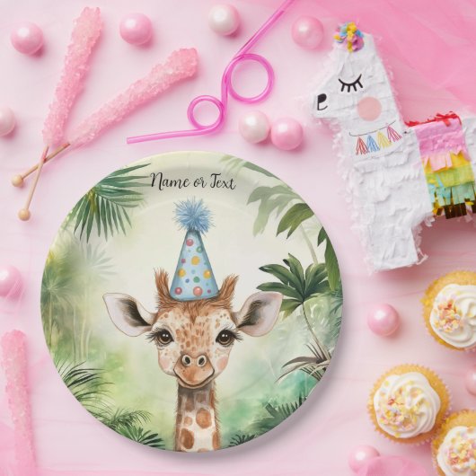 Cute Giraffe Jungle Baby Shower Party Beautiful Pappteller (Party)