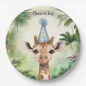 Cute Giraffe Jungle Baby Shower Party Beautiful Pappteller (Vorderseite)