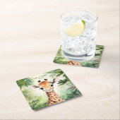 Cute Giraffe Jungle Baby Shower Party Beautiful Rechteckiger Pappuntersetzer (Vor Ort)