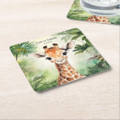 Cute Giraffe Jungle Baby Shower Party Beautiful Rechteckiger Pappuntersetzer (angewinkelt)
