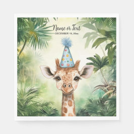 Cute Giraffe Jungle Baby Shower Party Beautiful Serviette