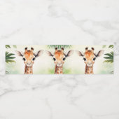 Cute Giraffe Jungle Baby Shower Party Beautiful Wasserflaschenetikett (Einzelnes Label)