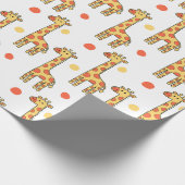 Cute Giraffe Pattern Yellow Cartoon Animal Print Geschenkpapier (Ecke)
