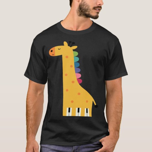 Cute Giraffe Piano Music T-Shirt (Vorderseite)