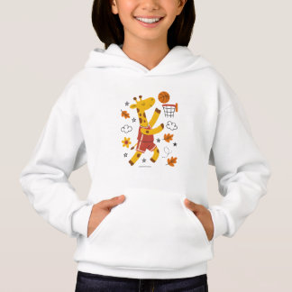 Cute Giraffe Playing Basketball Cartoon  Hoodie
