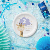 Cute Giraffe Safari Animal Kids Birthday Pappteller (Party)