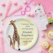 Cute Giraffe Safari Baby Shower Gender Neutral Pap Pappteller (Party)