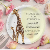 Cute Giraffe Safari Baby Shower Gender Neutral Pap Pappteller