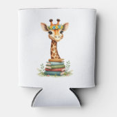 Cute Giraffe With Book Floral Bookworm Librarian B Dosenkühler (Vorderseite)