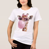 Cute Giraffe with Bubble Gum Tee (Vorderseite)