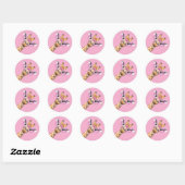 Cute Giraffe with Pink Glasses Aesthetic Sticker (Blatt)