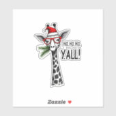 Cute Giraffe With Santa Hat Merry Xmas Giraffe Lov Aufkleber (Blatt)