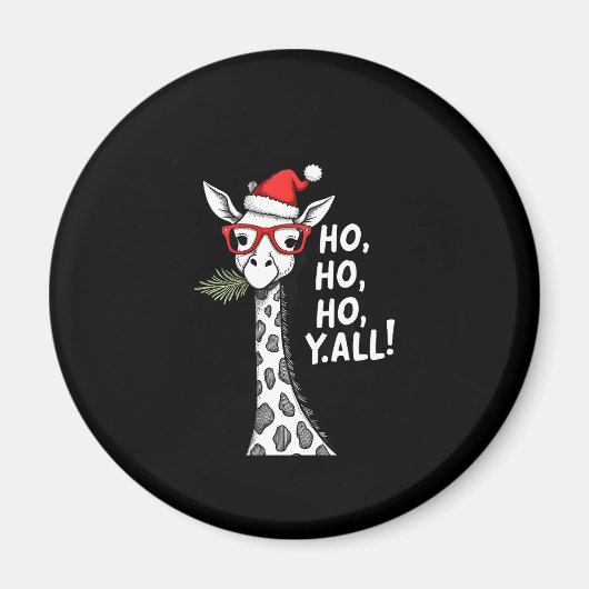 Cute Giraffe With Santa Hat Merry Xmas Giraffe Lov Magnet (Vorne)