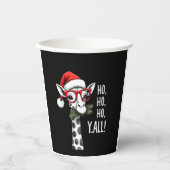 Cute Giraffe With Santa Hat Merry Xmas Giraffe Lov Pappbecher (Vorderseite)