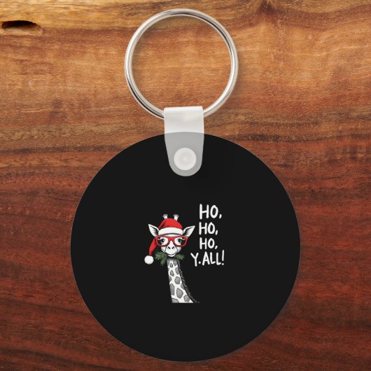 Cute Giraffe With Santa Hat Merry Xmas Giraffe Lov Schlüsselanhänger (Vorderseite)