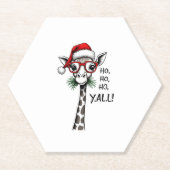 Cute Giraffe With Santa Hat Merry Xmas Giraffe Lov Untersetzer (Vorderseite)