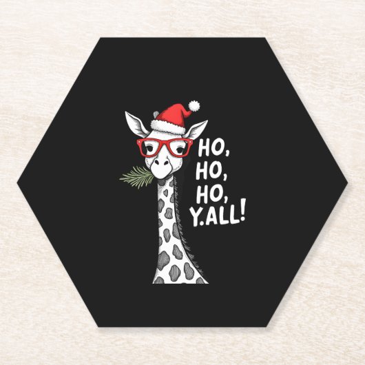 Cute Giraffe With Santa Hat Merry Xmas Giraffe Lov Untersetzer (Vorderseite)